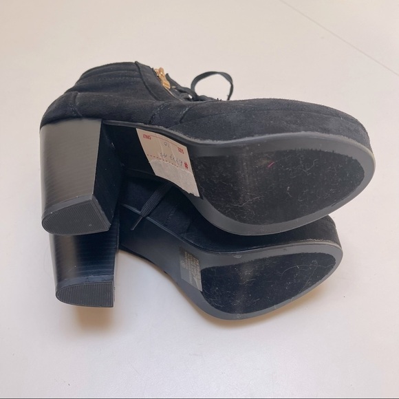 💜🤑FOREVER Women's Round Toe Lace Up Side Zip Platform Stacked Chunky Heel Boot - Picture 5 of 7